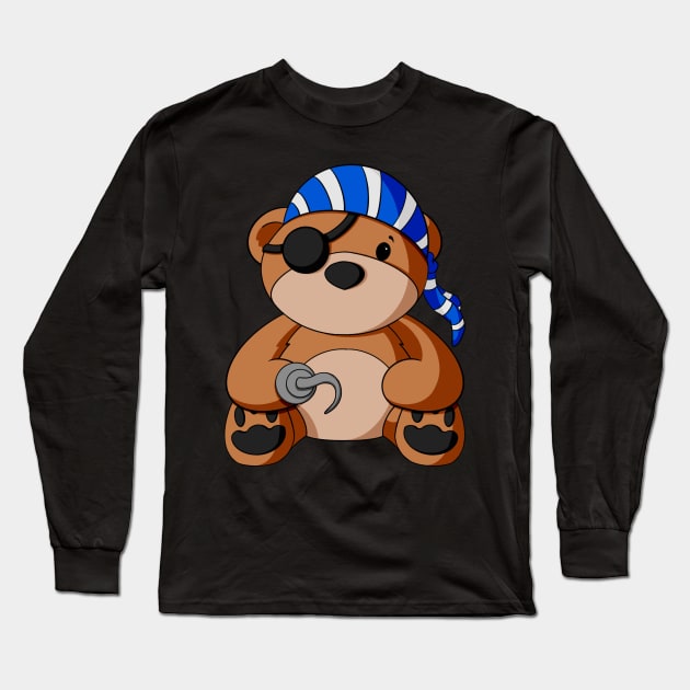 Pirate Teddy Bear Long Sleeve T-Shirt by Alisha Ober Designs